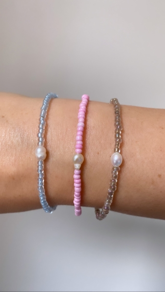 NEU -Kos- Perlenarmband | Glasperlen | Süßwasserperle -handgemacht- in drei Farben erhältlich